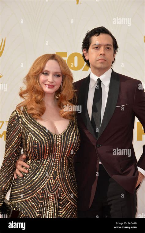 Los Angeles Ca September 20 2015 Christina Hendricks And Husband Geoffrey Arend At The 67th