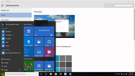 How To Change Windows 10 Start Screen Colors Background Wallpaper