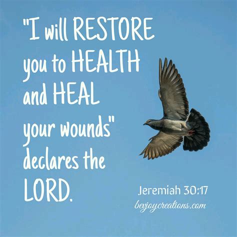 I Will RESTORE You To HEALTH And HEAL Your Wounds Declares The LORD Jeremiah Bible Quotes