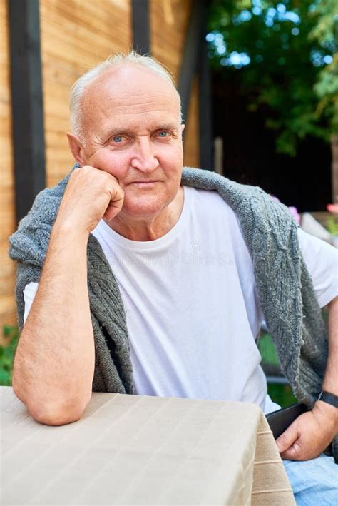 Portrait Of Handsome Senior Man Stock Image Image Of Cafe Confident