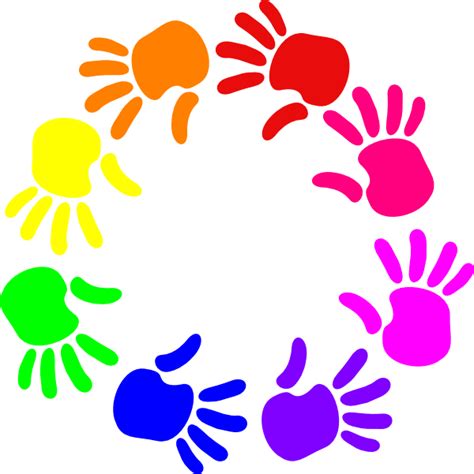 Colorful Circle Of Hands Clip Art At Vector Clip Art Online