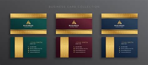 Premium Vector Professional Golden Business Card Collection With