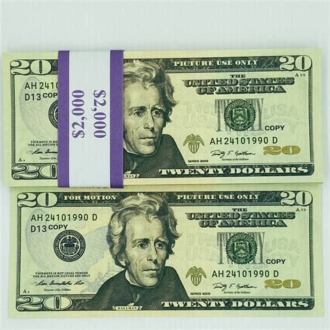 Replica Fake Copy Prop Money-Realistic Prop Full print prop bills 200PCS $20 - Replicas ...