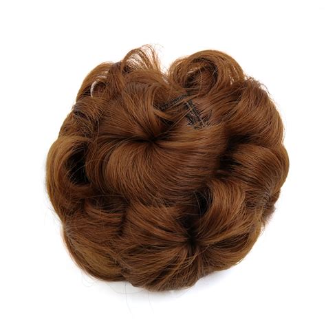 Create a wonderful, thick bun with a hair donut! Synthetic Hair Chignon Curly Donut Bun Updo Ponytail ...