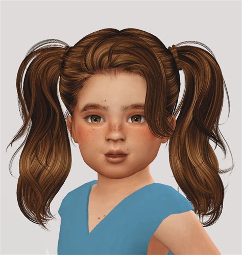 Sims4 Custom Content Toddler Pony Tails Toddler Hair Sims 4 Kids