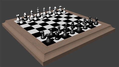 3d Blackandwhite Chess Cgtrader