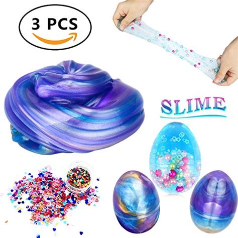 Buy Slime Egg 3 Pack Squishy Diy Slime Kit Toy 2 Galaxy Fluffy Slime