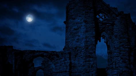 Arches Of Medieval Ruins At Night Motion Graphics Videohive