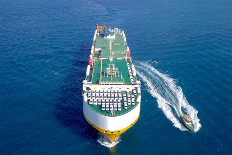Aerial Image Of A Large Roro Roll Onoff Vehicle Carrie Vessel