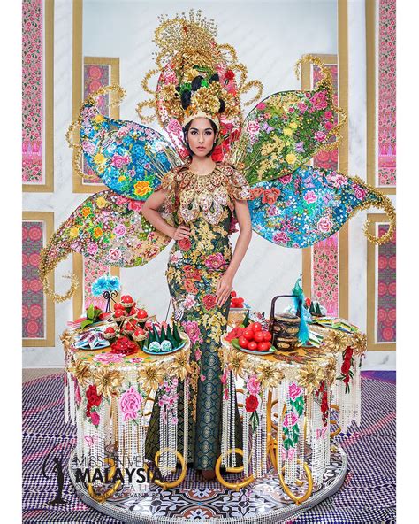 The Miss Universe Malaysia National Costume Features Edible Nyonya Kueh