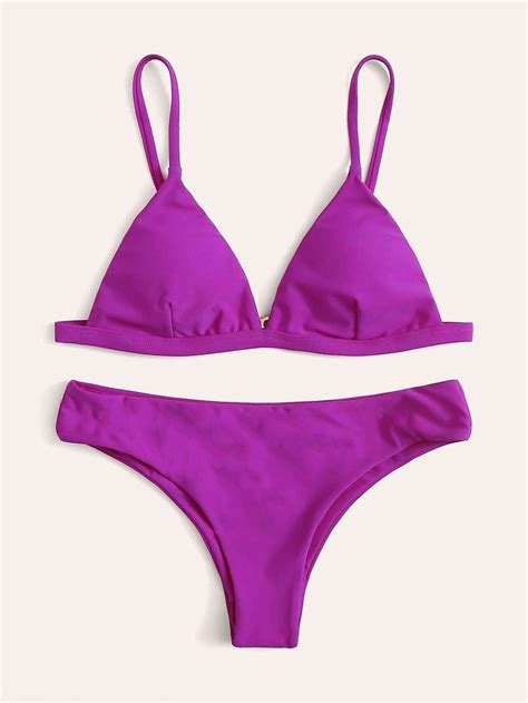 bright neon purple cami top with cheeky bikini bottom cheeky bikini bottoms purple cami tops