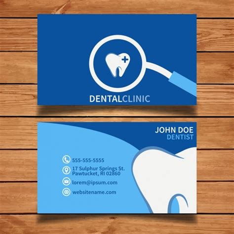 Free Vector Blue Dental Business Card