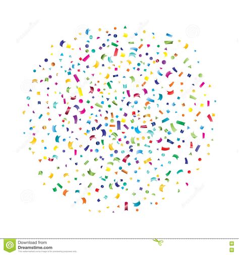 Abstract Colorful Explosion Of Confetti Isolated White Background