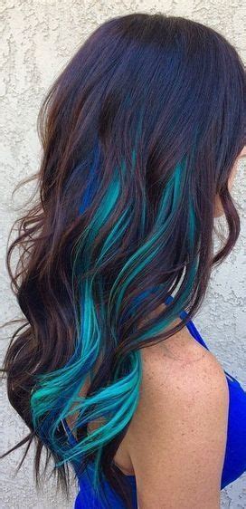 Stunning blue underneath colored hair ideas. 30 Teal Hair Dye Shades and Looks with Tips for Going Teal