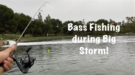 Bass Fishing At Lake Balboa During A Big Storm Surprise Catch Youtube