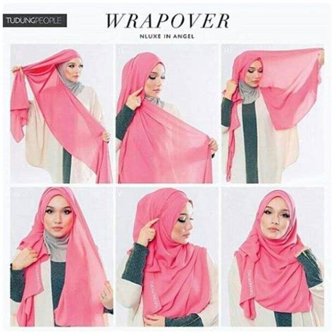 Simple way to wear a long shawl. Cara Pakai Tudung Bawal Fesyen Terkini