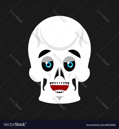 Skull Happy Emoji Skeleton Head Marry Emotion Vector Image