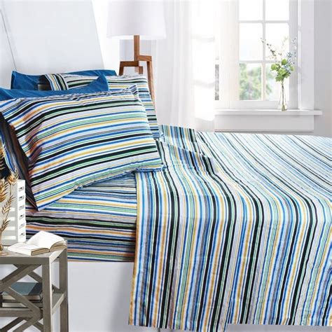 Printed Bed Sheet Set King Size Striped By 6 Piece Bed Sheet 100