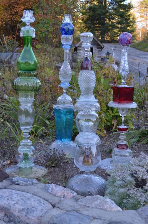 Macgirlver Garden Totems Recycled Glass