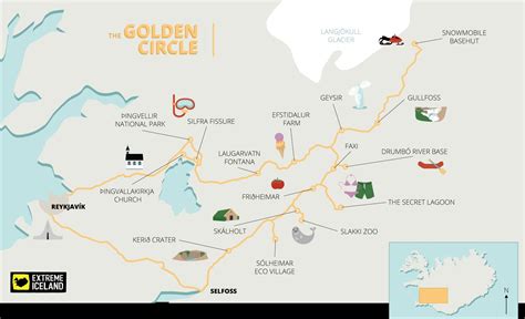 The Map of the Golden Circle | Golden circle, Golden circle iceland, Iceland golden circle map