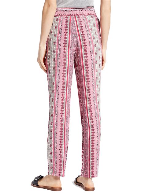 marks and spencer mand5 pink floral print tapered leg trousers size 12 to 20
