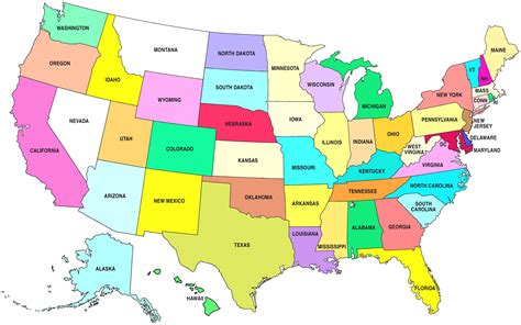 Printable Labeled Map Of The United States