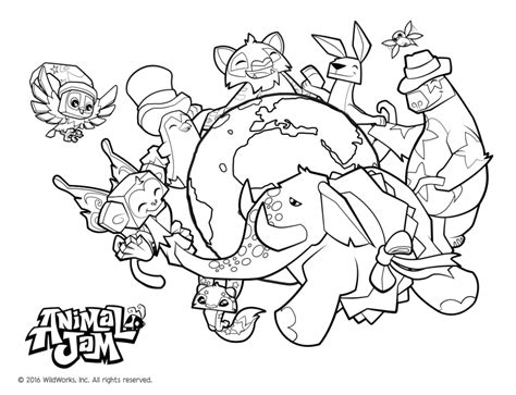 Https://tommynaija.com/coloring Page/animal Jam Coloring Pages Wolf Monkey Bunny
