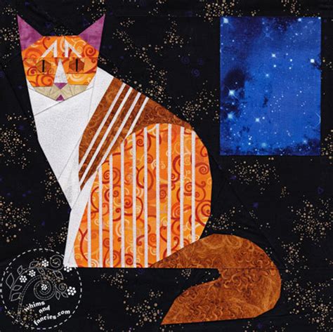 Striped Tabby Cat Paper Piecing Quilt Pattern Animal Cat Etsy Cat