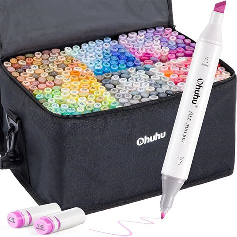 Ohuhu Colouring Pens 320 Colours Permanent Marker Pens Dual Tip Brush