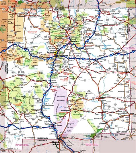 New Mexico Road Map – Printable Map of The United States