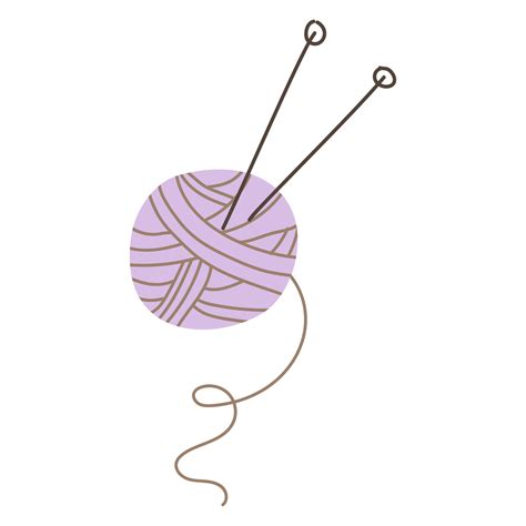 Doodle Ball Of Yarn And Knitting Needles Vector Illustration Vector Art At Vecteezy