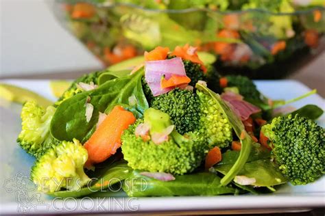 Easy Healthy Spinach And Broccoli Salad Recipe Eyes Closed Cooking