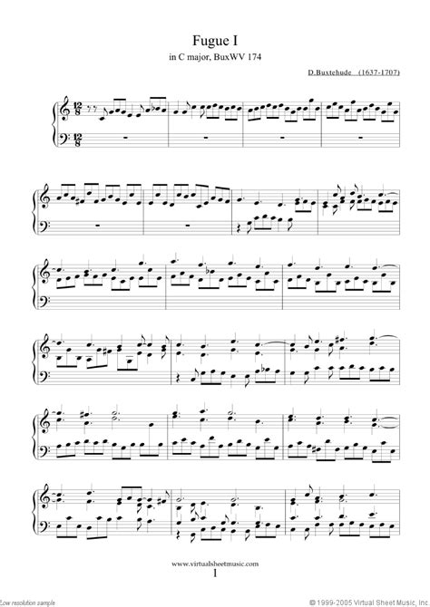 Buxtehude Three Fugues Sheet Music For Organ Solo Pdf