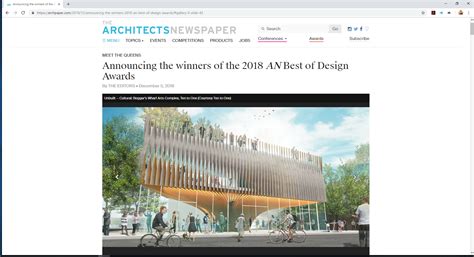 Ten To One Has Won The 2018 An Best Of Design Award In The Unbuilt