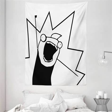 Humor Tapestry Happy Stick Meme Troll Face Cheerful Expression Digital