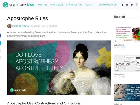 Grammarly Blog Apostrophe Rules Handout For 9th 10th Grade Lesson Planet