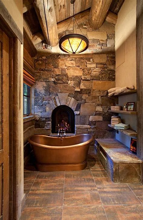 Your log cabin bathroom reflects the overall style and function of the log home itself. Dream cabin ️ | Log cabin bathrooms, Cabin bathrooms ...