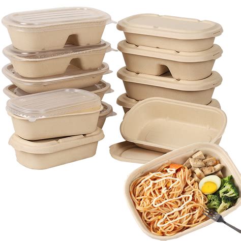 Buy Xiaohong 50 Pack Biodegradable Food Containers Compostable Food