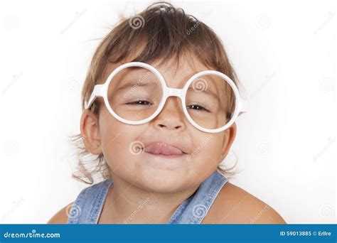 Little Girl And Glasses Stock Image Image Of Cute Child 59013885