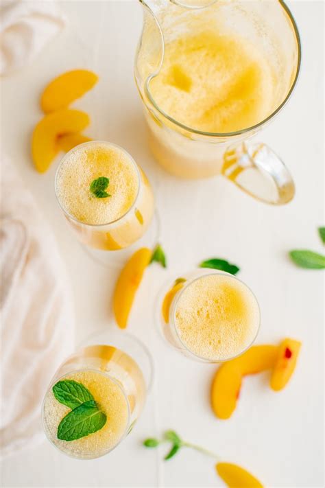 Easy Simple Peach Bellinis Cocktail Recipe Sweet Cs Designs