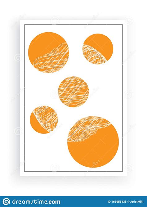 Minimalist Abstract Painting With Circles Vector Graphic Design
