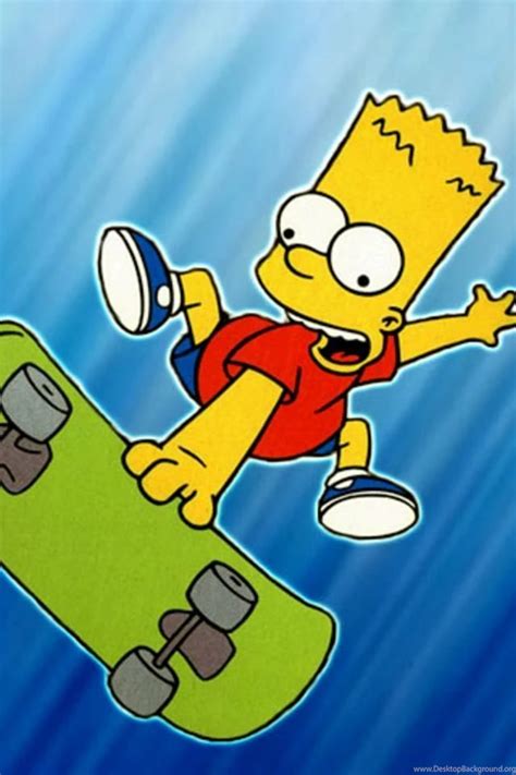 Hd Iphone Wallpapers Free Bart Simpson Skateboarding Free Desktop