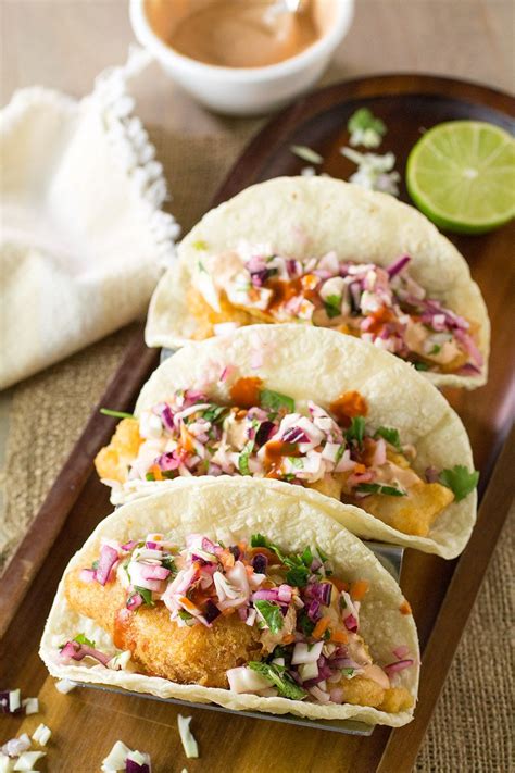 Beer Battered Fish Tacos With Spicy Habanero Slaw Chili Pepper