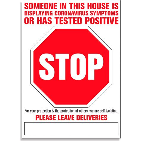 Customized Coronavirus Symptoms Stop Signs 002 Thick Safety Signage