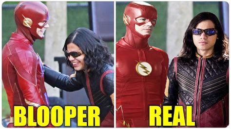 The Flash Bloopers Vs The Real Scene Youtube