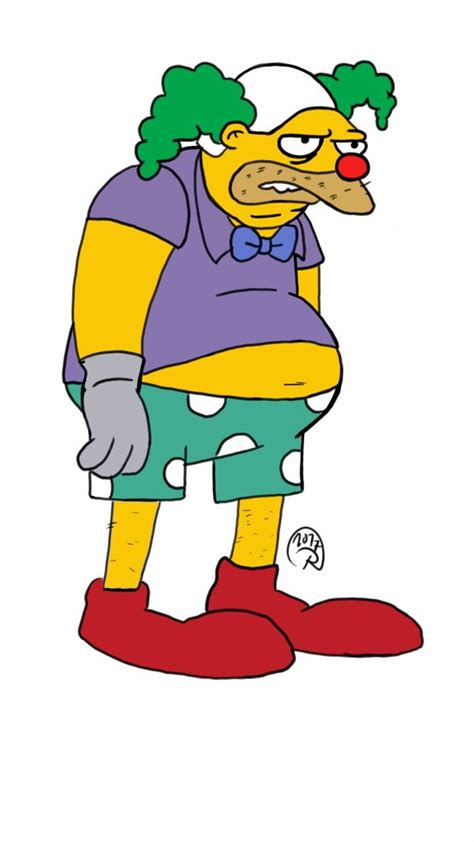 Barney As Krunchy Krusty The Clown Simpsons Art Krusty The Clown