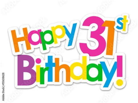 Happy 31st Birthday Vector Card Buy This Stock Vector And Explore