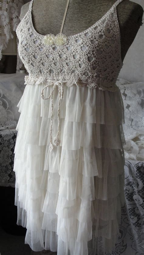 Shabby Chic Romantic Lace Crochet Dress By Summersbreeze On Etsy