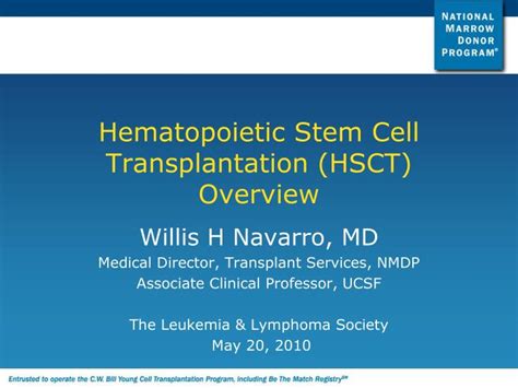 Ppt Hematopoietic Stem Cell Transplantation Hsct Overview