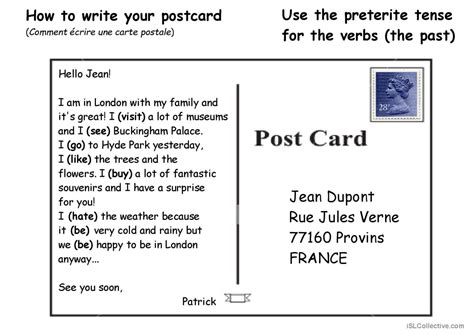 How To Write A Postcard English Esl Powerpoints